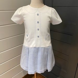 Luli & Me Baby Blue Plaid Drop Waist Dress